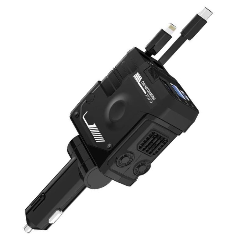 JOYTUTUS 66W Hypercharge Car Charger with Telescopic Cord, 4-In-1 Cigarette Lighter Plug for Iphone, Samsung & More - Fast & Flash Charge Automotive