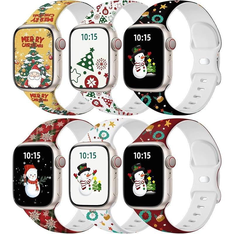 Apple 6 Pack Compatible Replacement Bands for Iwatch 38Mm, 40Mm, 41Mm, 42Mm, 44Mm, 45Mm, 46Mm, 49Mm Soft Silicone Sport Bands for Women & Men